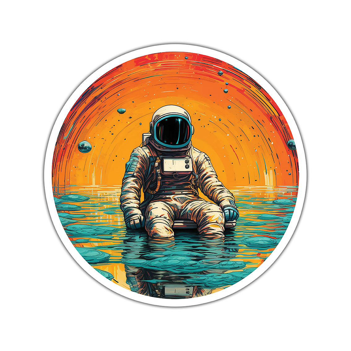 Astronaut in Space - Laptop Sticker