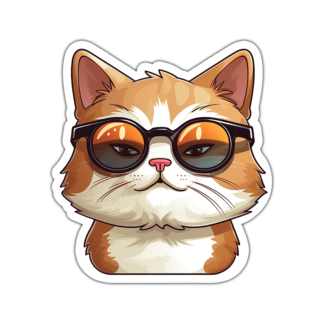 Cat with glasses- Laptop Sticker
