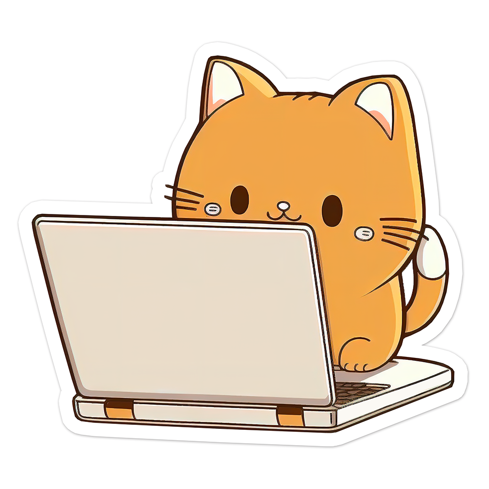 Kawaii Cat (4) - Laptop Sticker