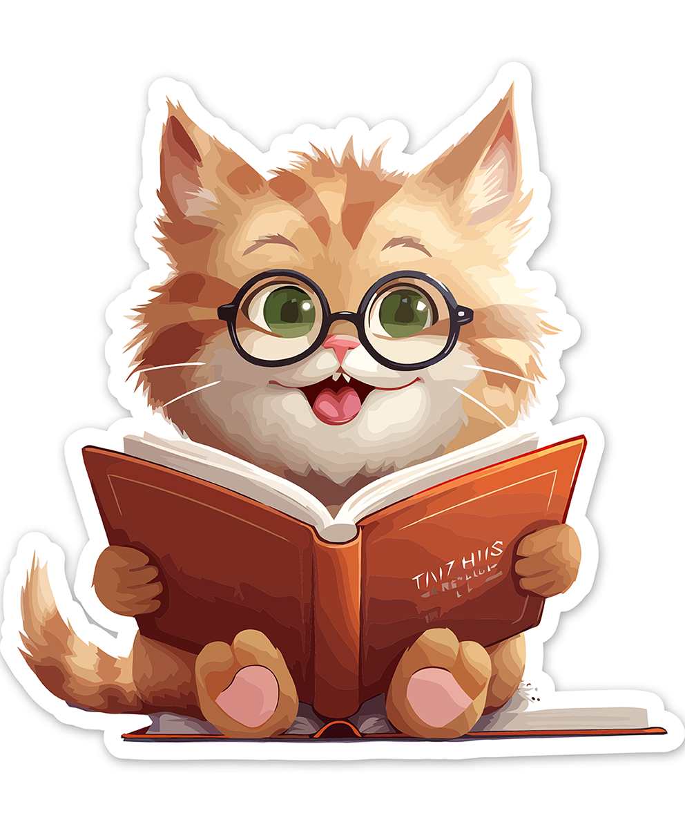 Book lover cats (24) - Laptop Sticker