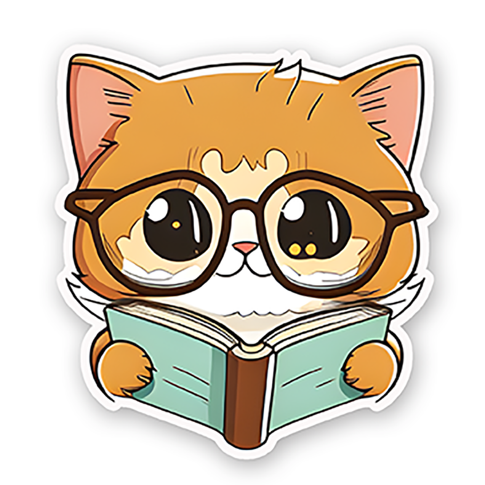 Book lover cats (6) - Laptop Sticker
