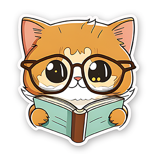 Book lover cats (6) - Laptop Sticker