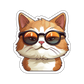 Cat with glasses- Laptop Sticker