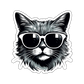 Cat in glasses 03 - Laptop Sticker