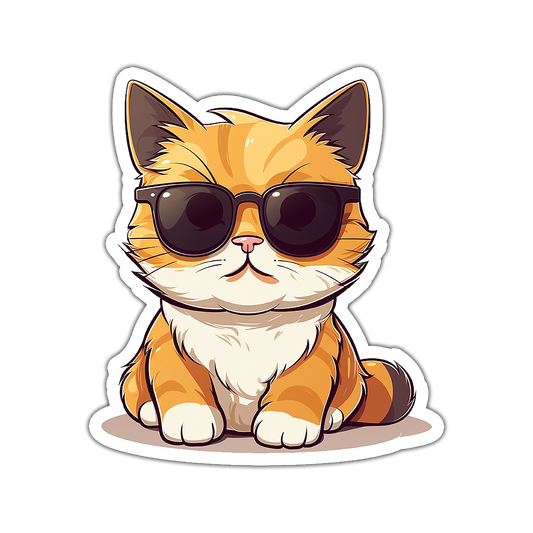 Cat in glasses 02 - Laptop Sticker