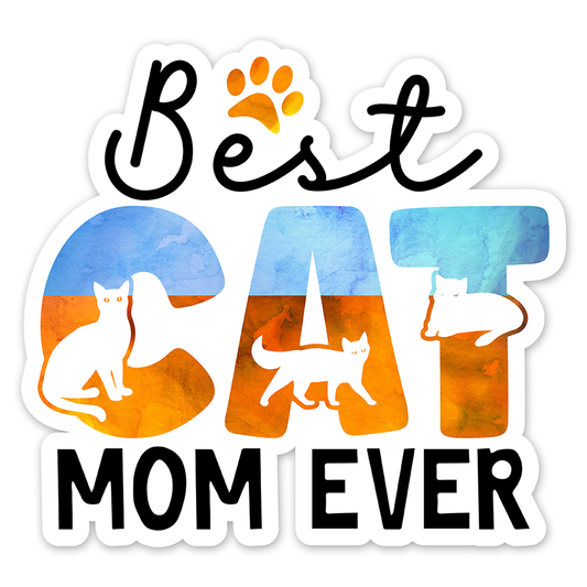 Cat Mom (3) - Laptop Sticker