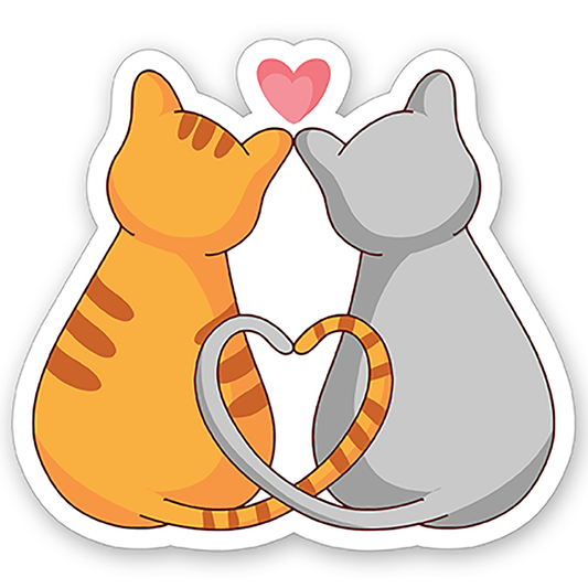 Cat couple (2) - Laptop Sticker