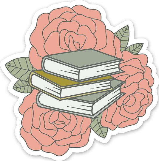 Floral books (1) - Laptop Sticker
