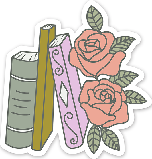 Floral books (3) - Laptop Sticker
