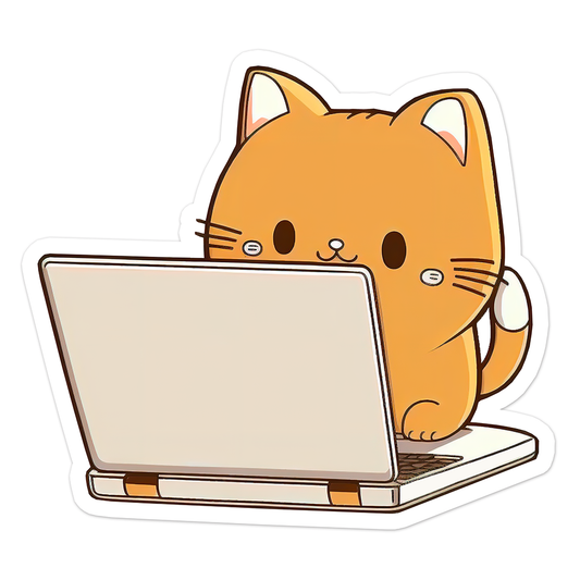 Kawaii Cat (4) - Laptop Sticker