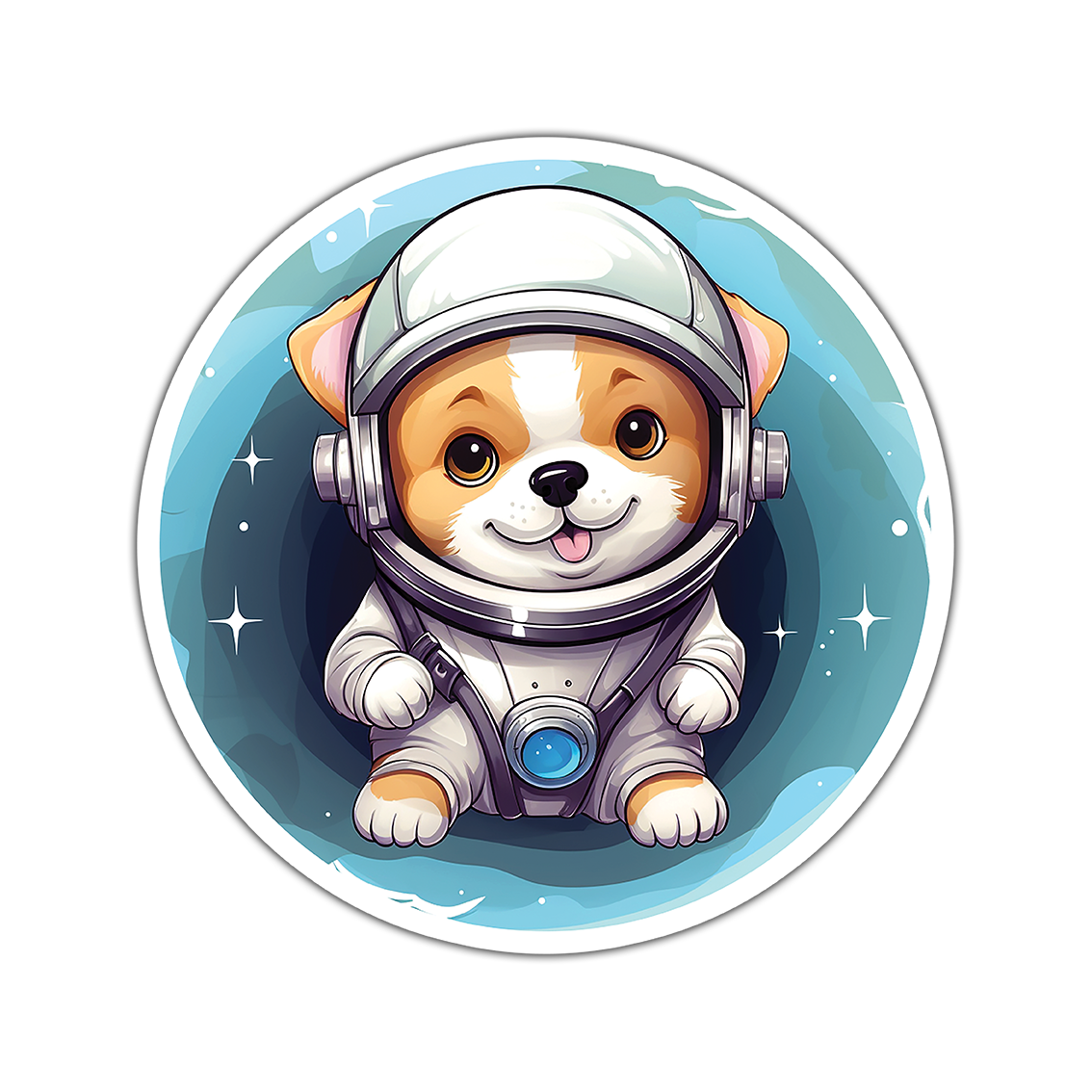 Dog In Space - Laptop Sticker