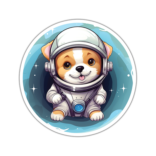 Dog In Space - Laptop Sticker