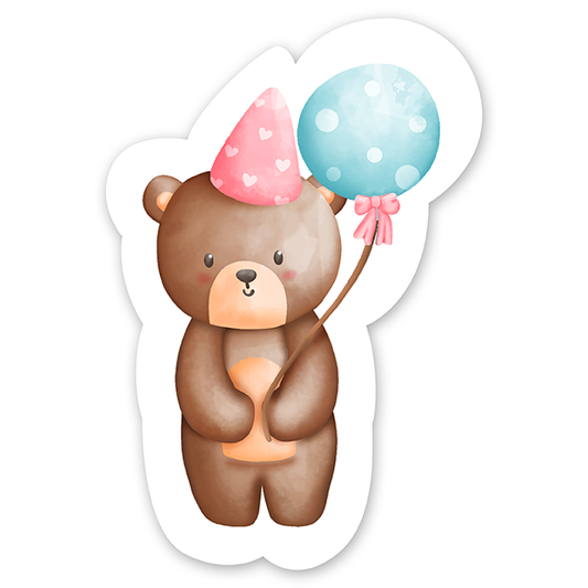 Teddy Bear Birthday (1) - Laptop Sticker